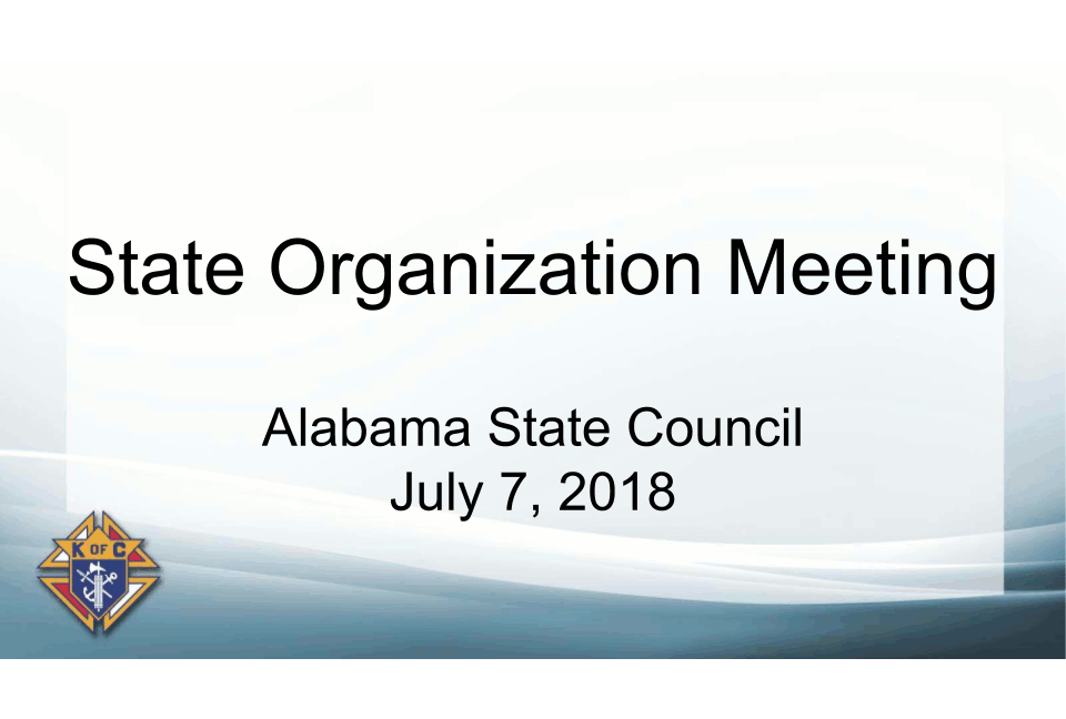 Slides from the State Organization Meeting