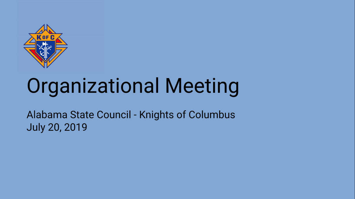 Slides from 2019 Organizational Meeting